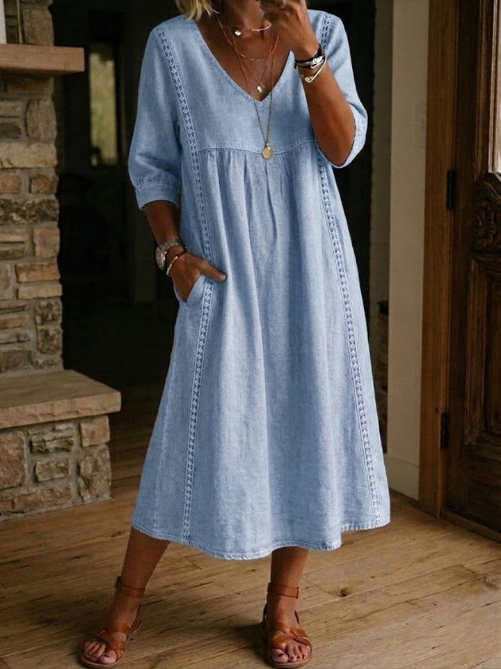 Katarina | Button-Front Pocket Maxi Dress
