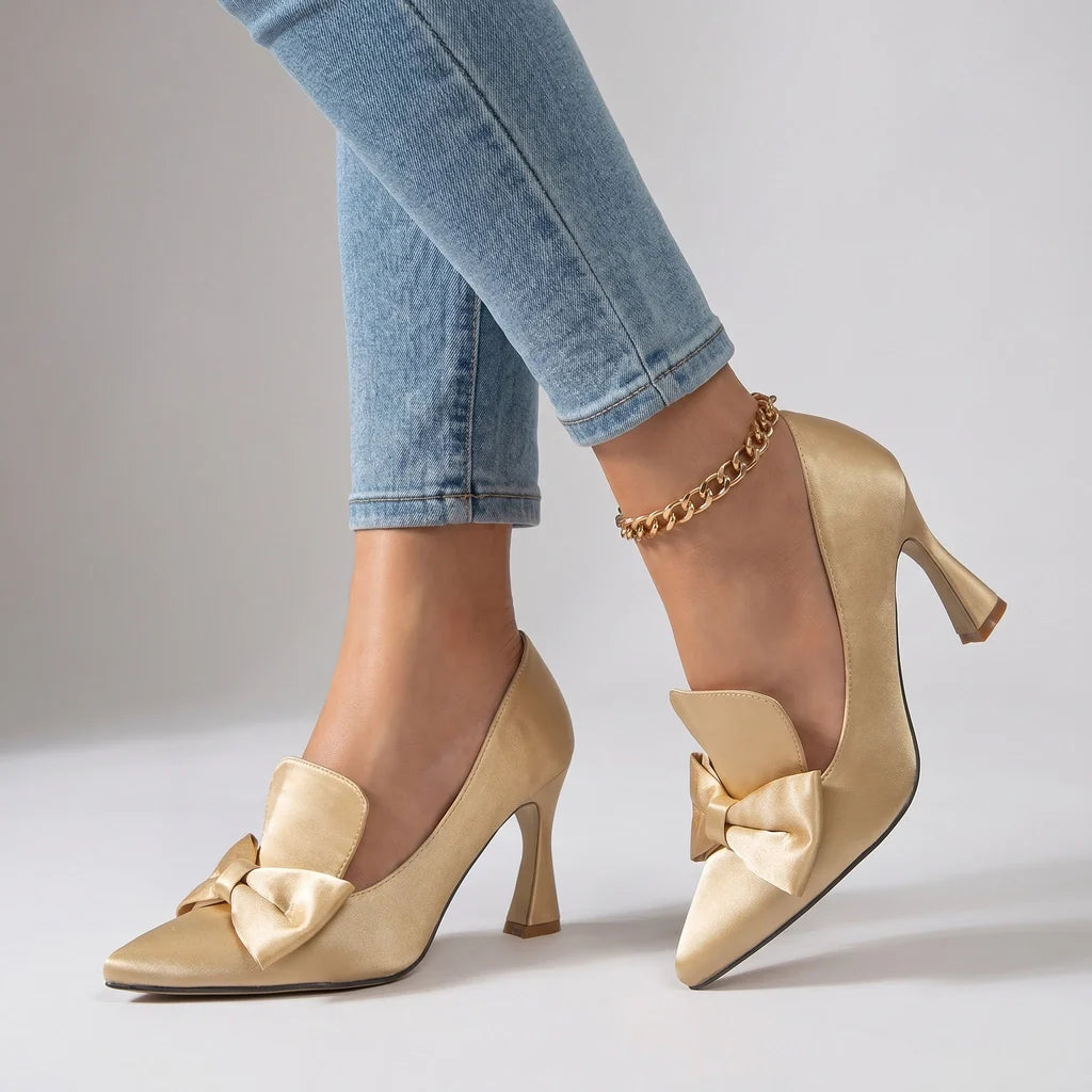 Layla Satin Bow Heels