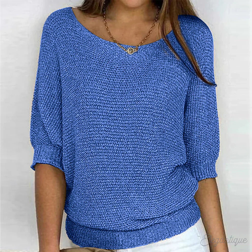 Renata | Textured Relaxed Neck Sweater
