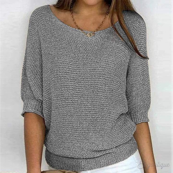 Renata | Textured Relaxed Neck Sweater
