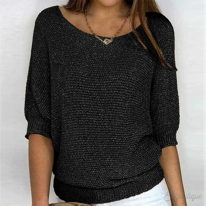 Renata | Textured Relaxed Neck Sweater