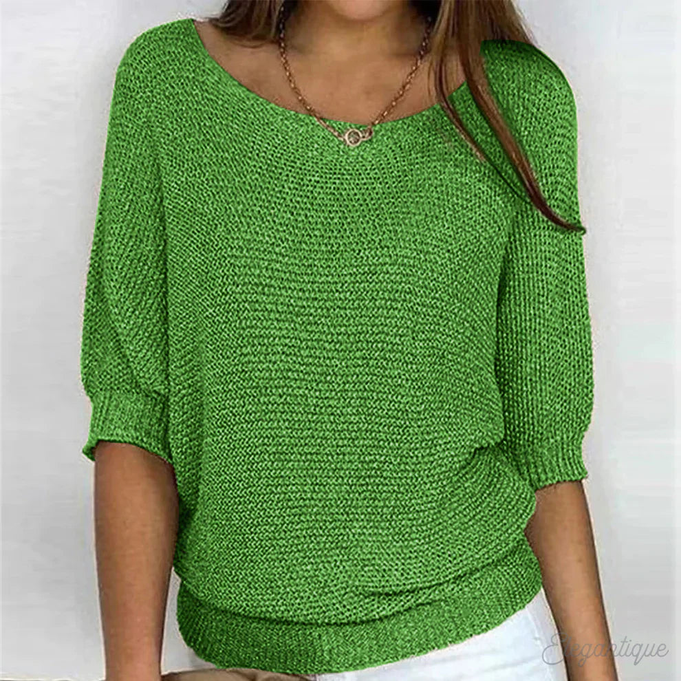 Renata | Textured Relaxed Neck Sweater