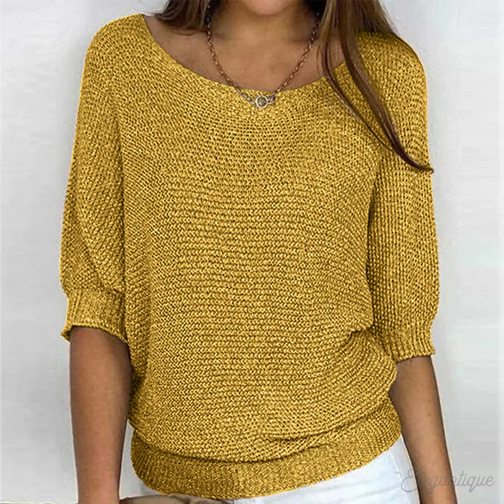 Renata | Textured Relaxed Neck Sweater