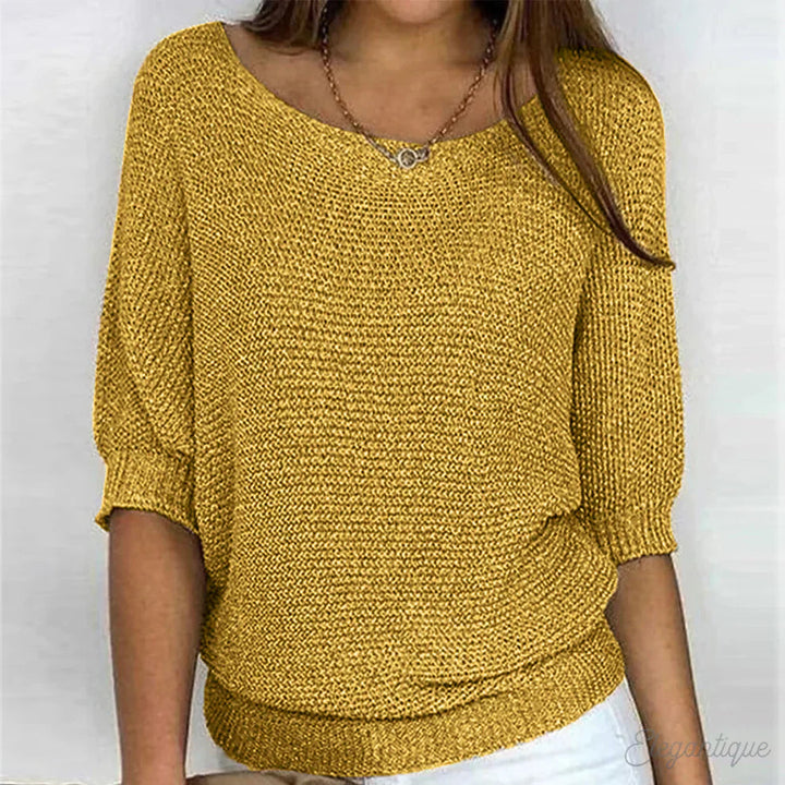 Renata | Textured Relaxed Neck Sweater