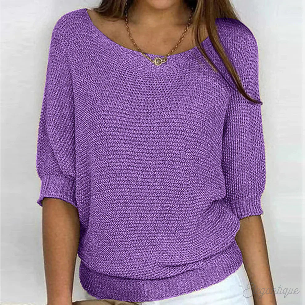 Renata | Textured Relaxed Neck Sweater
