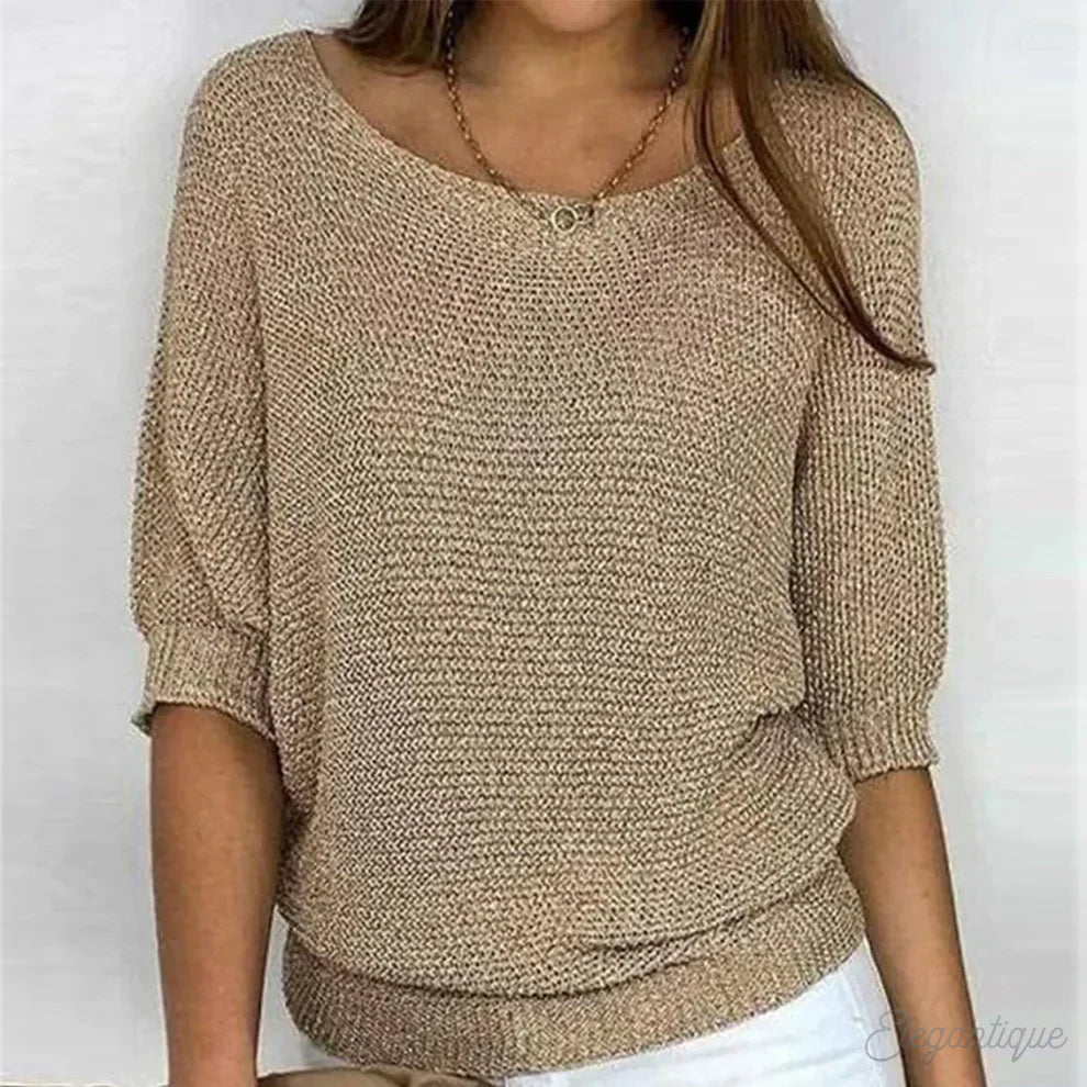 Renata | Textured Relaxed Neck Sweater
