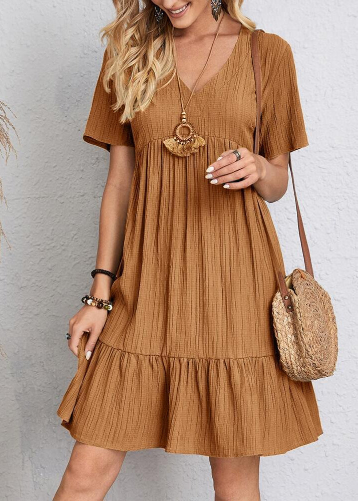Ella | Tiered Midi Dress with V-Neck