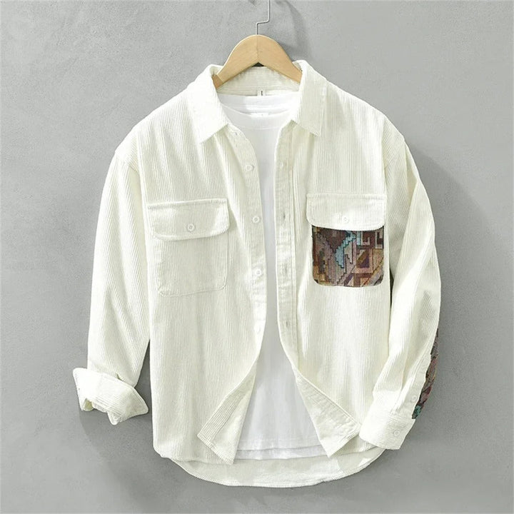 Mercer - Textured Patchwork Button-Up Shirt